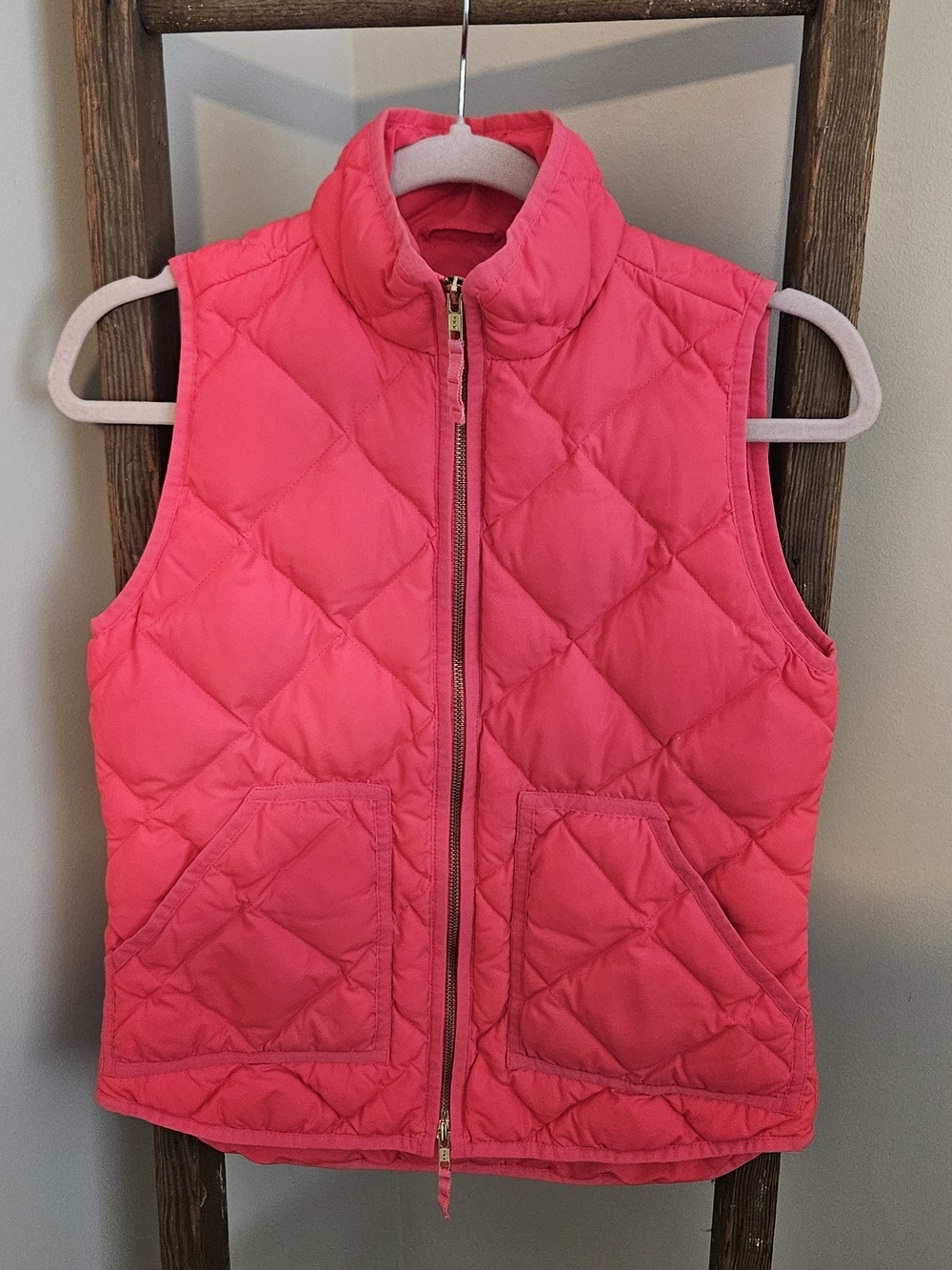 J. Crew Hot Pink Quilted Puffer Vest